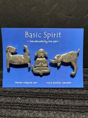 Basic Spirit Yoga Dog Pewter Magnet Set of 3 – Nova Scotia Canada Dogs